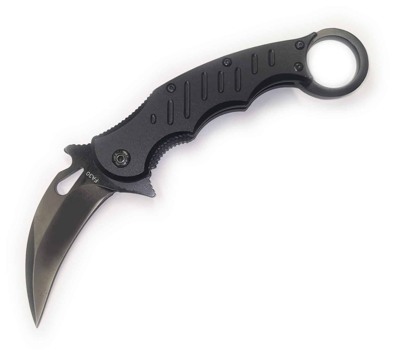 Assisted Opening Folding Karambit BLK - Canadian Tactical Gadgets